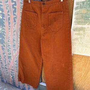 Lykke Wullf Cropped Wide Leg Rust Pants L
